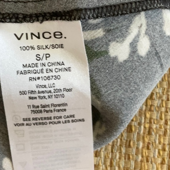 Vince Black and Gold Floral Button Down Shirt - Picture 6 of 8